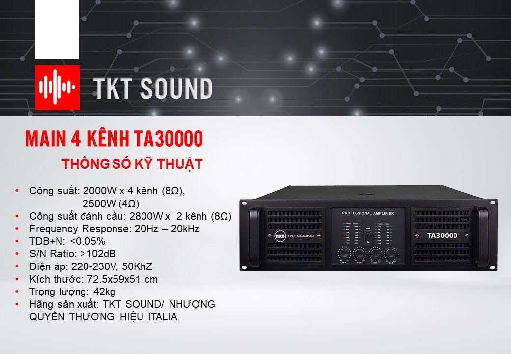 Công suất 4 kênh TA30000 TKT Sound